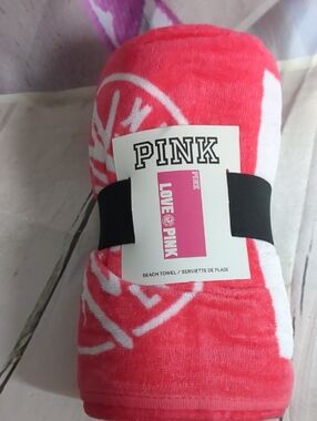PINK Victoria's Secret Coral Pink Beach Towel - Love PINK